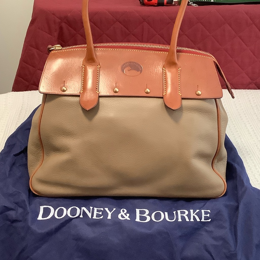 Dooney & Bourke Brown and Tan Leather Satchel